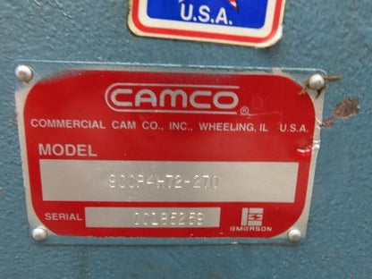Camco 900P4H72-270 Rotary Index Drive 4 Stops 2" Output 40:1 Gear Reducer 5Hp