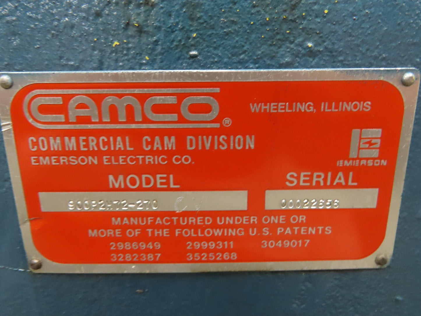 Emerson Camco 900P2H72-270 Parallel Rotary Index Drive 2-Stop -No Gearbox-