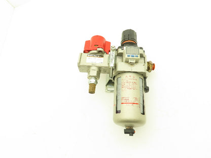 SMC Lockout Valve Regulator Assembly 1/2"NPT AW40N04E1ZA | VHS40N04Z | ISE35N65