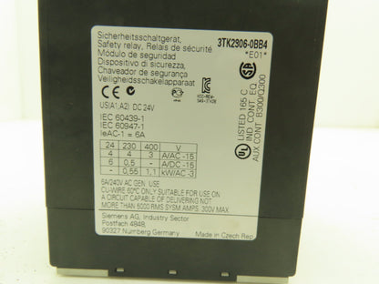Siemens 3TK2806-0BB4 Contactor Safety Combination 5NO 1NC Circuit 24VDC