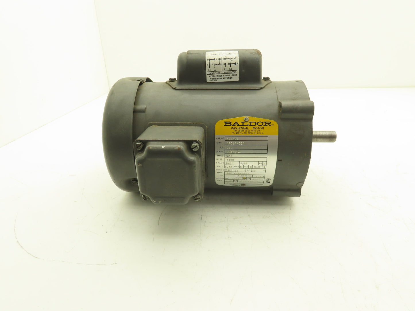 Baldor KL3405 AC Motor 1/3Hp 3450rpm 115/230v 1ph 56CTEFC