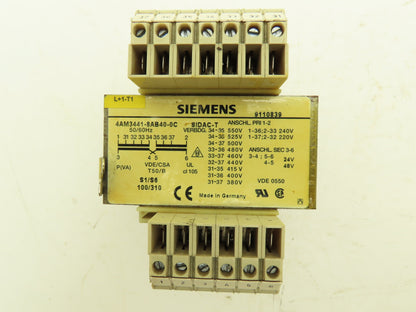 Siemens 4AM3441-8AB40-0C SIDAC-T Transformer 220-550v Pri 24/48v Sec 160VA