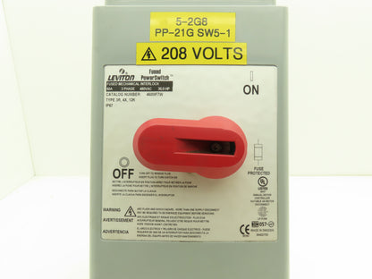 Leviton 460MF7W Fused Mechanical Disconnect 480V 3PH 60A Type 3R, 4X, 12K, IP67