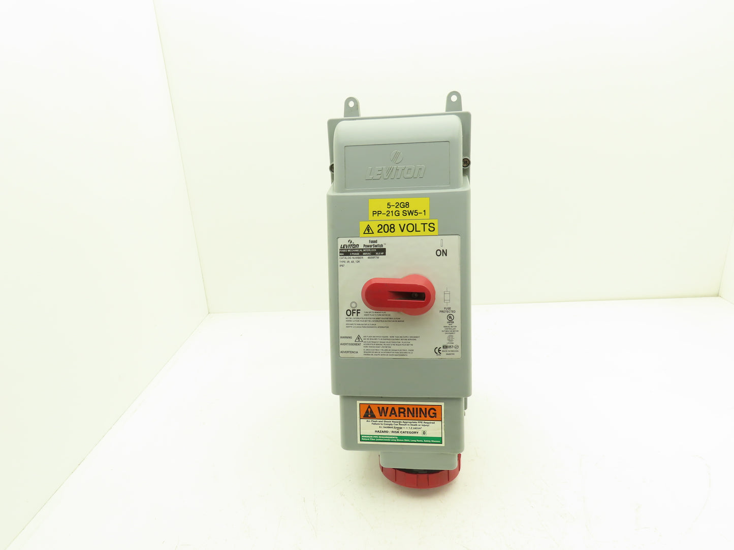 Leviton 460MF7W Fused Mechanical Disconnect 480V 3PH 60A Type 3R, 4X, 12K, IP67