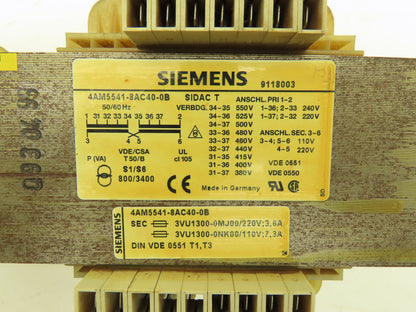 Siemens 4AM5541-8AC40-0B SIDAC-T Transformer 220-550v Pri 110/220v Sec Lot of 2
