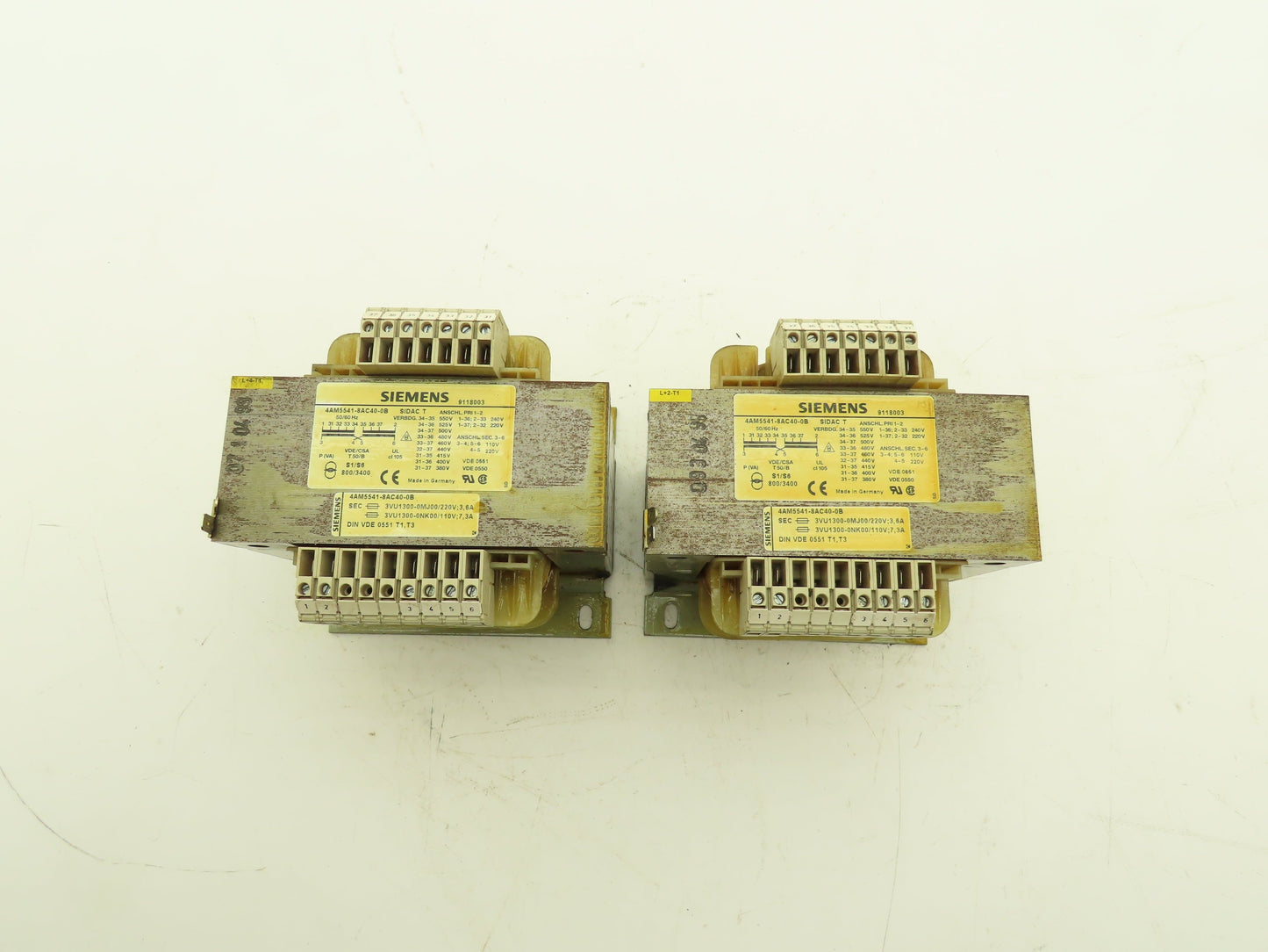 Siemens 4AM5541-8AC40-0B SIDAC-T Transformer 220-550v Pri 110/220v Sec Lot of 2