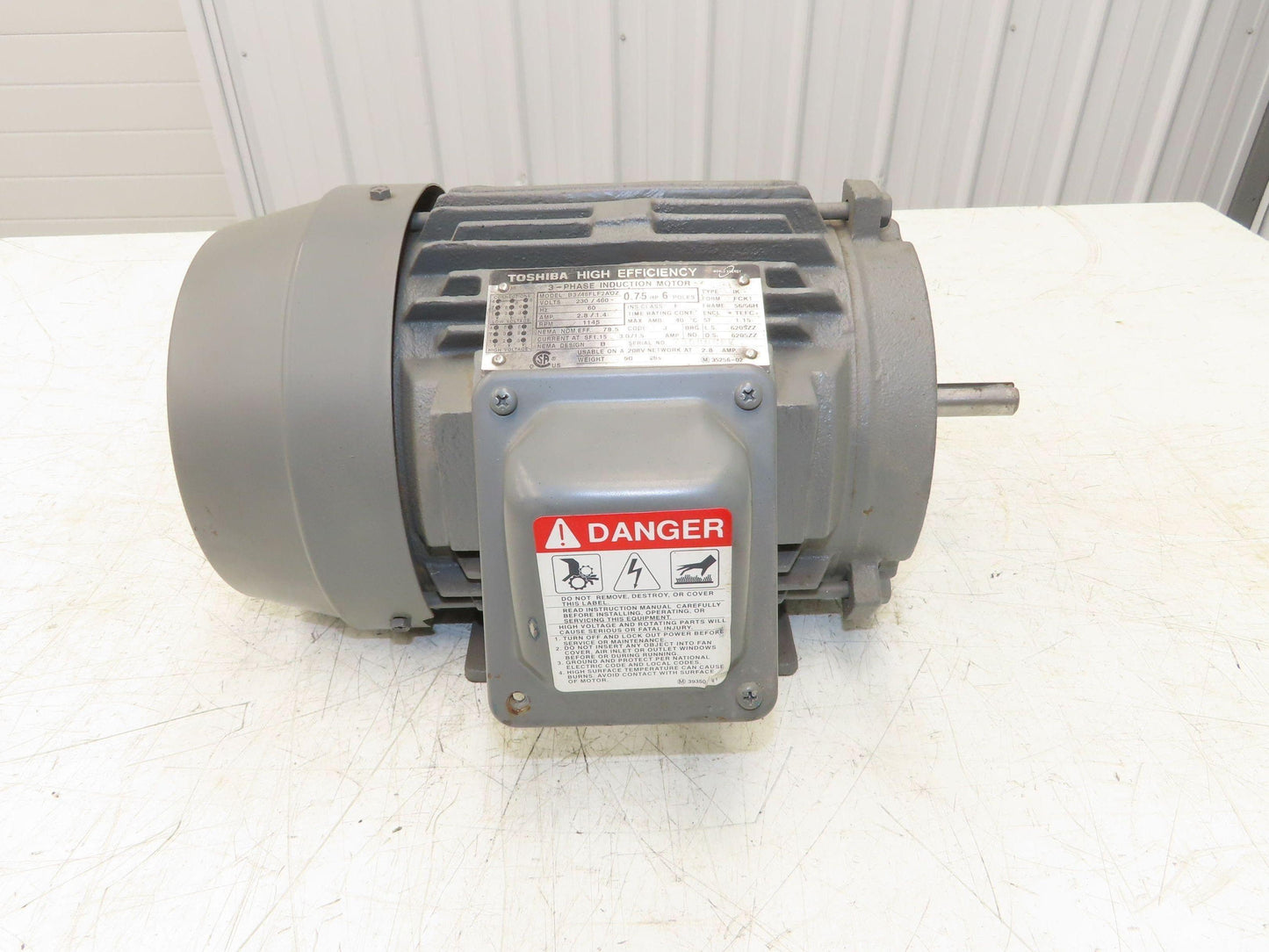 Toshiba B3/46FLF2AOZ AC Motor .75Hp 1145rpm 230/460v