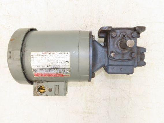 US Motors F008A Unimount 125 Gearmotor 10:1 Reducer .5Hp 230/460V 56C Dual Shaft