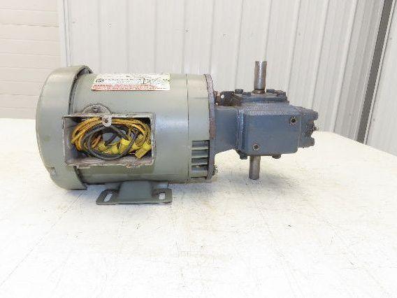 US Motors F008A Unimount 125 Gearmotor 10:1 Reducer .5Hp 230/460V 56C Dual Shaft