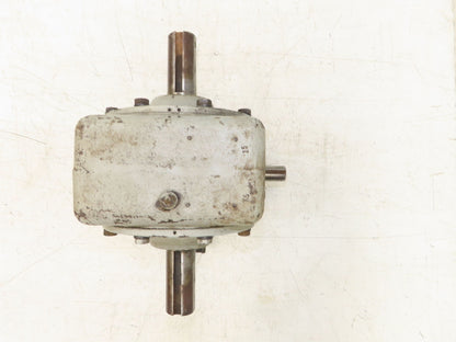 Worm Gearbox Horizontal Drive Dual Output 15:1 Reducer 1" Solid Input Shaft