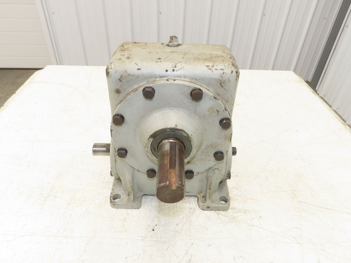 Worm Gearbox Horizontal Drive Dual Output 15:1 Reducer 1" Solid Input Shaft