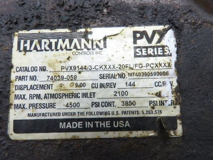 Hartmann PVX9144/3-CKXXX-20FL/FG-PCXXXX Hydraulic Piston Pump 70gpm 4500psi