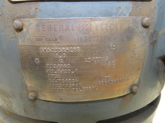 AC Motor Vertical Hollow Shaft 1" Bore 15Hp 1750rpm 230/460v 3ph 254TP-12