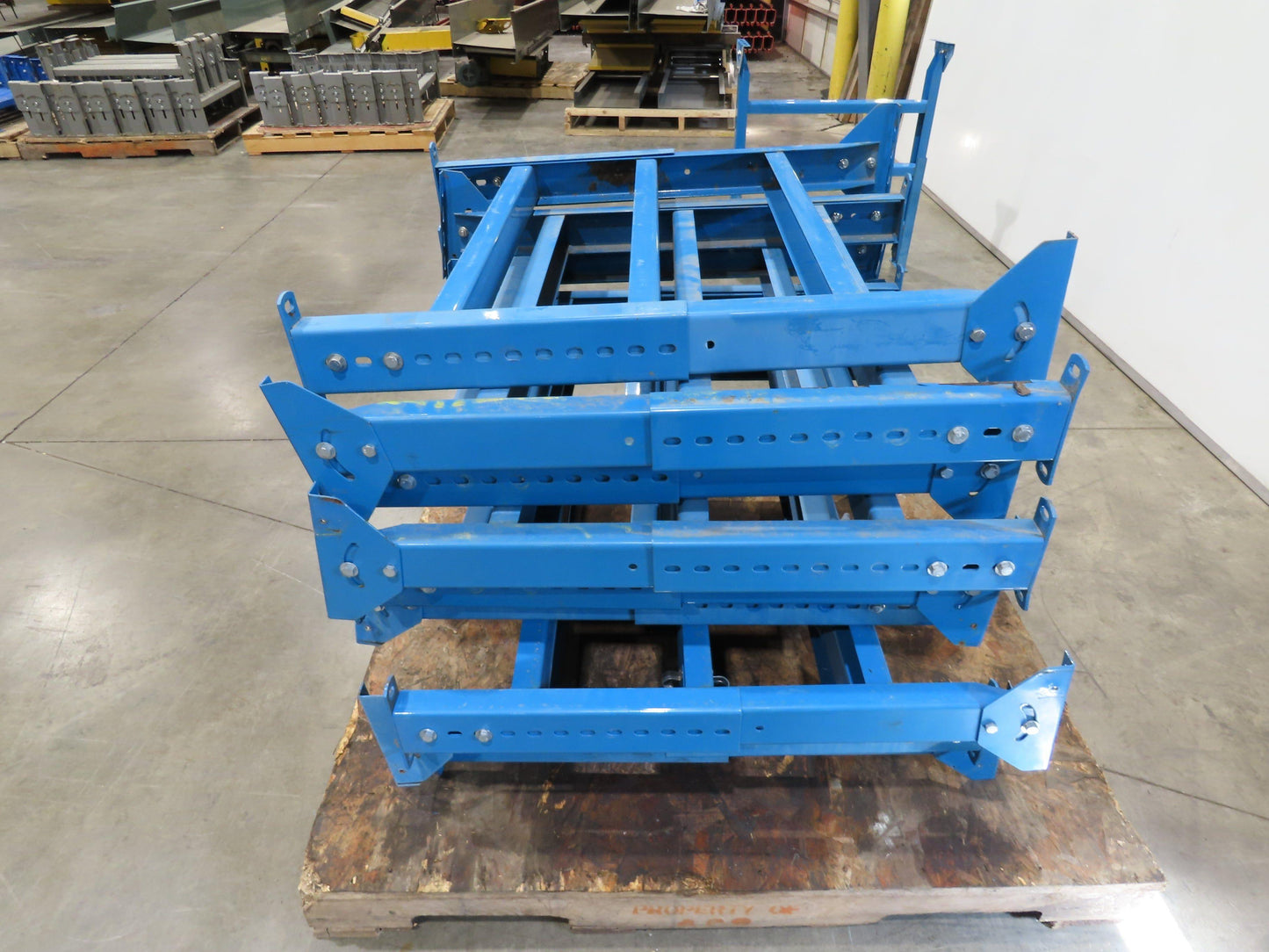 Hytrol LS-7 30"W Blue Conveyor Leg Stationary Floor Support 34" to 46"H