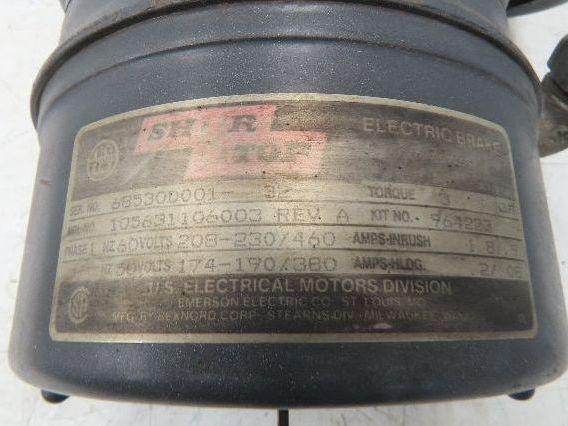 US Motors U32E2DC Brake Motor 1.5Hp 1745rpm 230/460V 3PH 145TC Shur-Stop Brake