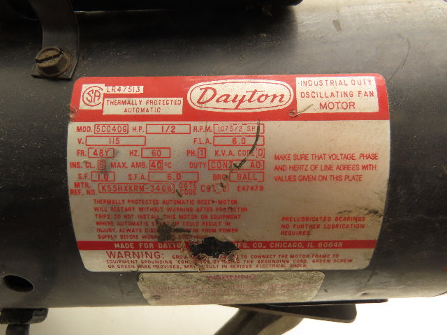 Dayton 5C040G AC Oscillating Fan Motor