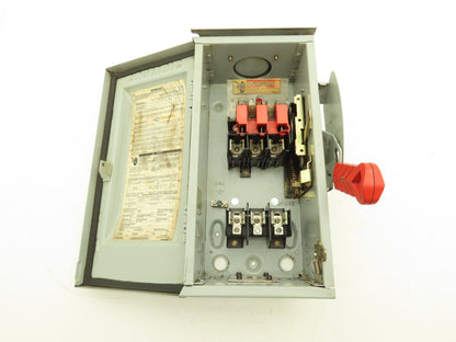 Siemens HFC361R Safety Disconnect Switch 30A Fusible 600V 3ph Up to 7-1/2Hp