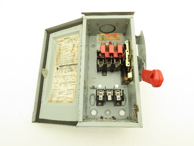 Siemens HFC361R Safety Disconnect Switch 30A Fusible 600V 3ph Up to 7-1/2Hp