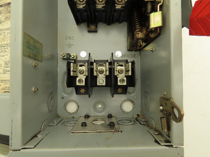 Siemens HFC361R Safety Disconnect Switch 30A Fusible 600V 3ph Up to 7-1/2Hp