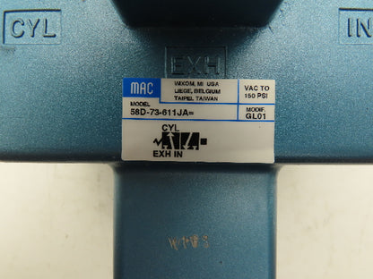 Mac 58D-73-611JA Pneumatic Air Valve Pilot 24vdc 25-150psi