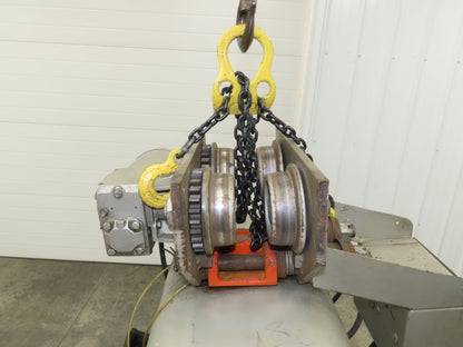 CM Lodestar R 2 Ton Electric Chain Hoist 8 Fpm 14' Lift 635 Power Trolley 3PH