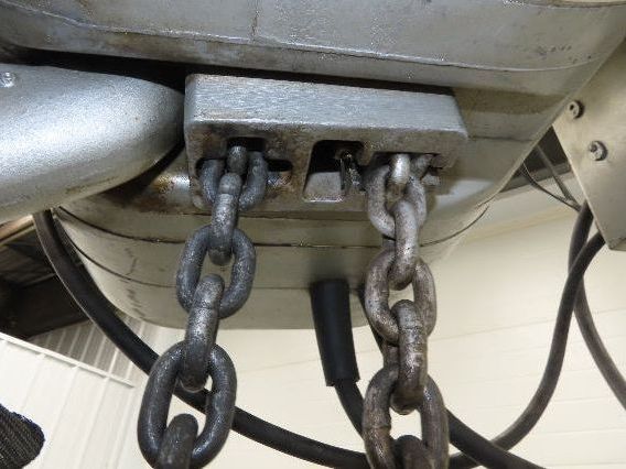 CM Lodestar R 2 Ton Electric Chain Hoist 8 Fpm 14' Lift 635 Power Trolley 3PH