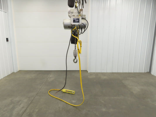 CM Lodestar R 2 Ton Electric Chain Hoist 8 Fpm 14' Lift 635 Power Trolley 3PH