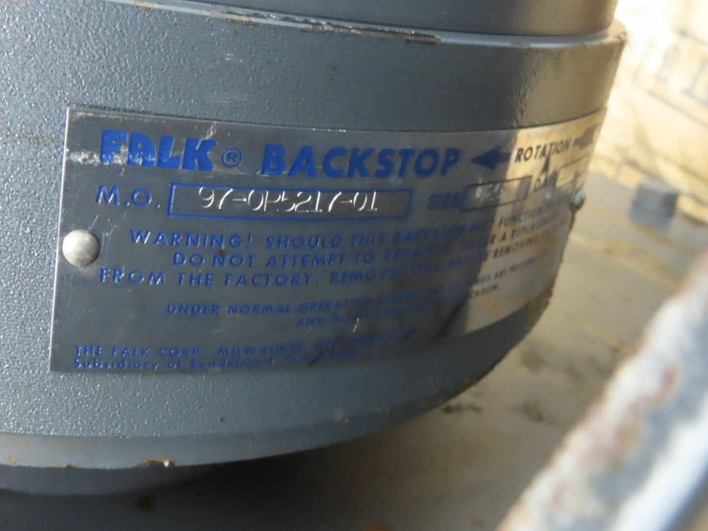 Falk 1110FZ4AA Inline Gearbox Speed Reducer Gear Drive 233:1 Ratio 5RPM Backstop