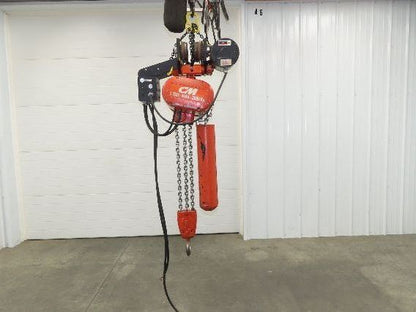 CM Lodestar RRT2 3 ton Electric Chain Hoist 11/3.3 FPM 12' L 635 Power Trolley