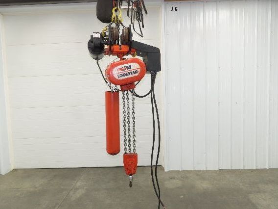 CM Lodestar RRT2 3 ton Electric Chain Hoist 11/3.3 FPM 12' L 635 Power Trolley