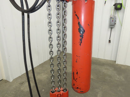 CM Lodestar RRT2 3 ton Electric Chain Hoist 11/3.3 FPM 12' L 635 Power Trolley