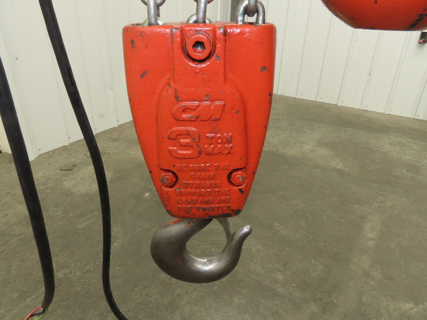 CM Lodestar RRT2 3 ton Electric Chain Hoist 11/3.3 FPM 12' L 635 Power Trolley