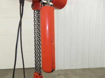 CM Lodestar RT2 3 Ton Electric Chain Hoist 5/1.75 FPM 2 Speed 12' Lift Tolley