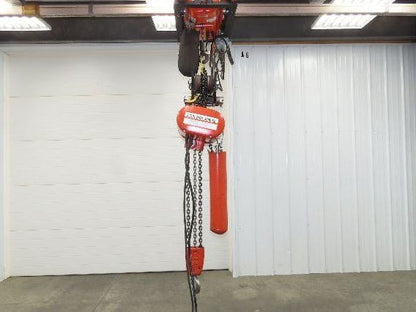 CM Lodestar RT2 3 Ton Electric Chain Hoist 5/1.75 FPM 2 Speed 12' Lift Tolley