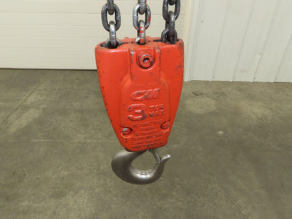 CM Lodestar RT2 3 Ton Electric Chain Hoist 5/1.75 FPM 2 Speed 12' Lift Tolley