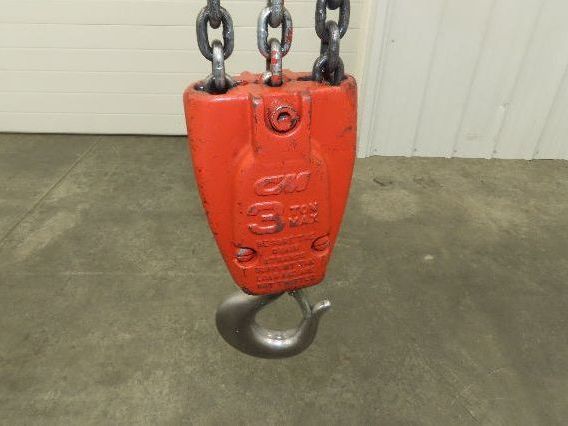 CM Lodestar RT2 3 Ton Electric Chain Hoist 5/1.75 FPM 2 Speed 12' Lift Tolley