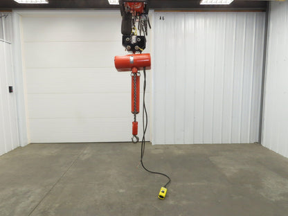 CM Lodestar RT2 3 Ton Electric Chain Hoist 5/1.75 FPM 2 Speed 12' Lift Tolley