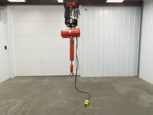 CM Lodestar RT2 3 Ton Electric Chain Hoist 5/1.75 FPM 2 Speed 12' Lift Tolley
