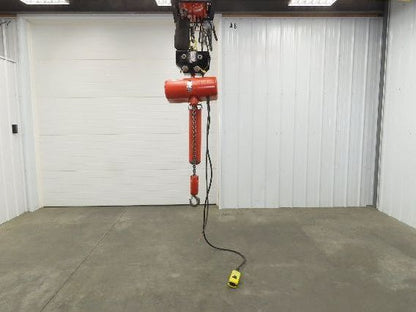 CM Lodestar RT2 3 Ton Electric Chain Hoist 5/1.75 FPM 2 Speed 12' Lift Tolley