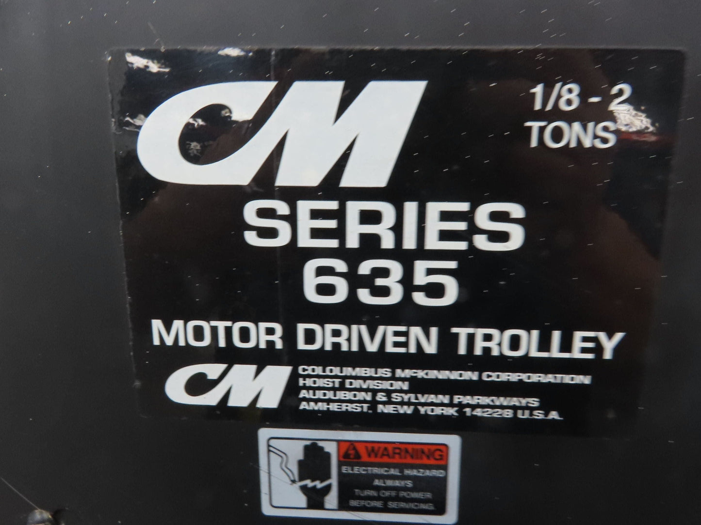 CM Lodestar R2 2 Ton Electric Chain Hoist 2Speed 9'Lift 635 Motor Driven Trolley