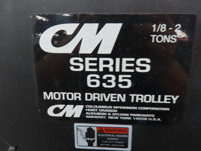 CM Lodestar R2 2 Ton Electric Chain Hoist 2Speed 9'Lift 635 Motor Driven Trolley