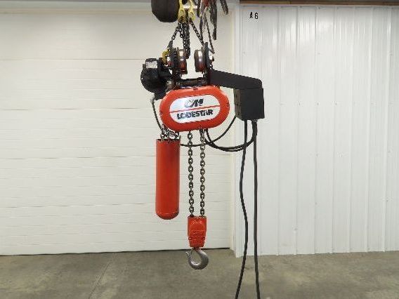 CM Lodestar R2 2 Ton Electric Chain Hoist 2Speed 9'Lift 635 Motor Driven Trolley