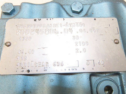 Sew Eurodrive SH67DT90S4ASE1-6TM480 Gearmotor 46.4 Reducer 38rpm 1.5Hp 266/460V