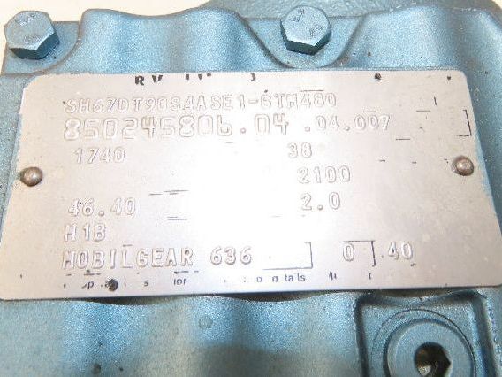 Sew Eurodrive SH67DT90S4ASE1-6TM480 Gearmotor 46.4 Reducer 38rpm 1.5Hp 266/460V