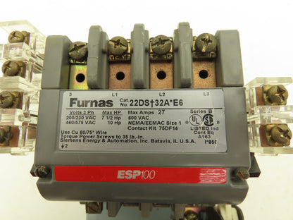Furnas 22DS+32A*E6 Reversing Motor Starter 230VAC/575VAC 7.5Hp/10Hp