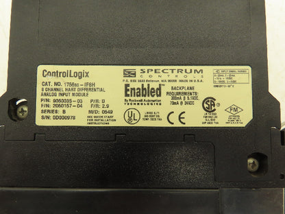 Spectrum Controls 1756sc-IF8H ControlLogix Hart Differential Analog Input Ser B