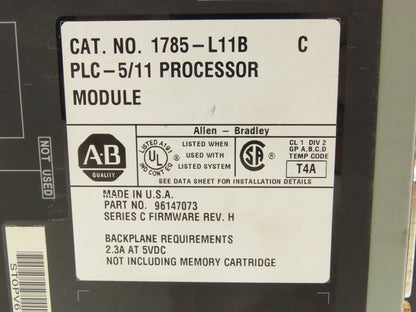Allen Bradley 1785-L11B PLC-5/11 Processor CPU Module With Key Lot of 2