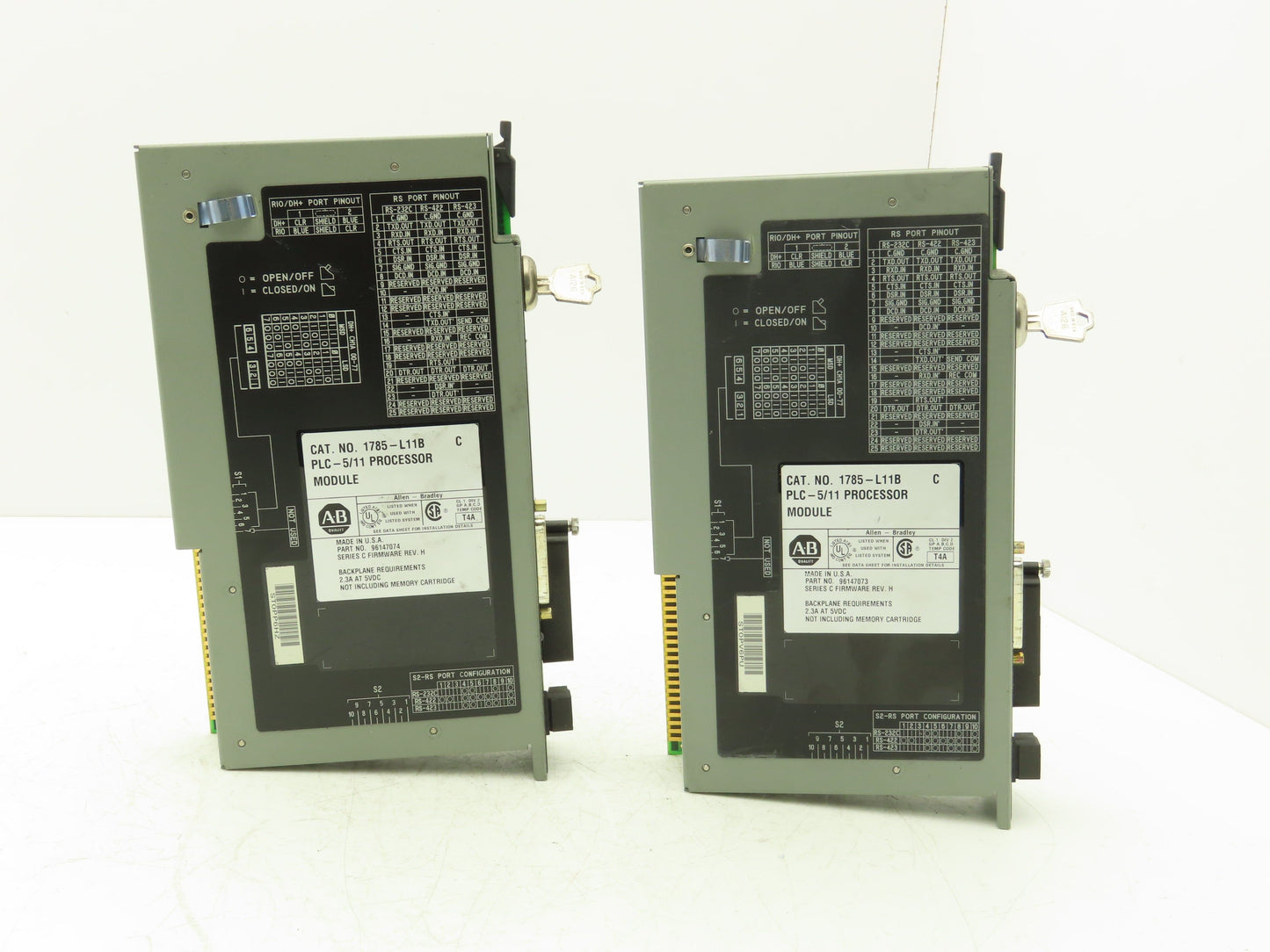 Allen Bradley 1785-L11B PLC-5/11 Processor CPU Module With Key Lot of 2