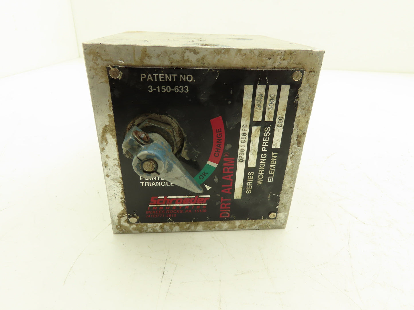 Schroeder DF301C10PD Hydraulic Filter Dirt Alarm Inline Indicator