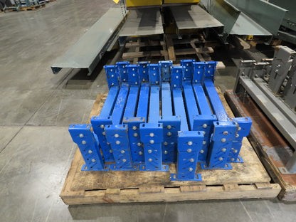 Lewco 30"W Conveyor Leg Stationary Floor Support BLUE 13-1/2" to 18"H Heavy Duty